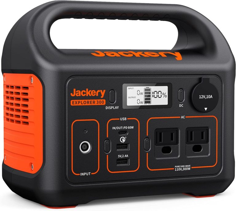 Jackery Explorer 300 Solar Ready Power Station – 293Wh Portable Battery for Off Grid Adventures.